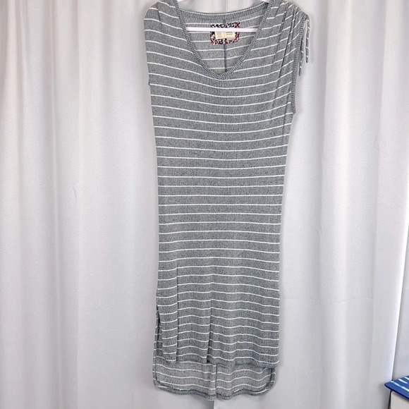 Anthropologie Saturday Sunday Ribbed Stripe High-low Hem Dress Size S - Picture 2 of 8